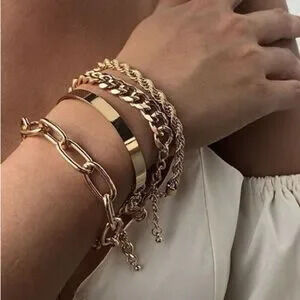 Gold Hand Chain Slave Bracelet
